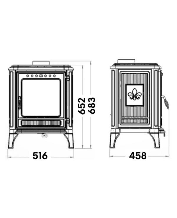 Hoşseven 8005 Döküm Şömine Soba – Fırınlı, Odun & Kömür Yakıtlı 9