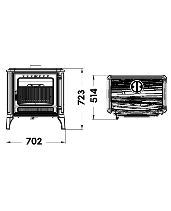 Hoşseven 8015 Büyük Boy Döküm Odun Sobası 10.6 kW – 300 m³ Alan Isıtma 9