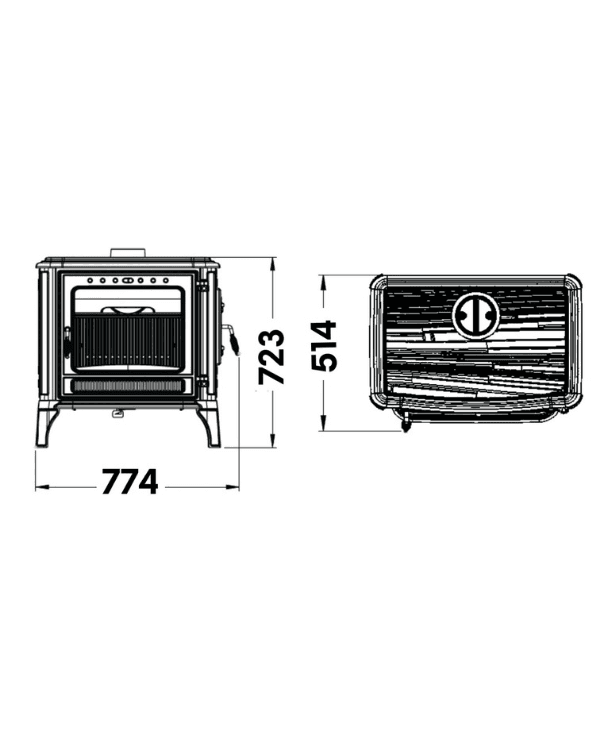 Hoşseven 8015 CK Camlı Döküm Şömine Sobası 10.6 kW – 300 m³ Büyük Alan Isıtma 8