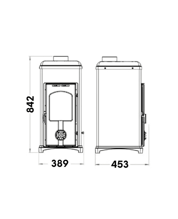 HOŞSEVEN 9005 ODUN SOBASI 6.4 kW 7