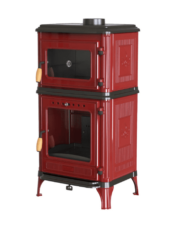 Hoşseven 8010 Döküm Kuzineli Şömine Soba 7.1 kW Fırınlı Odun Sobası 4