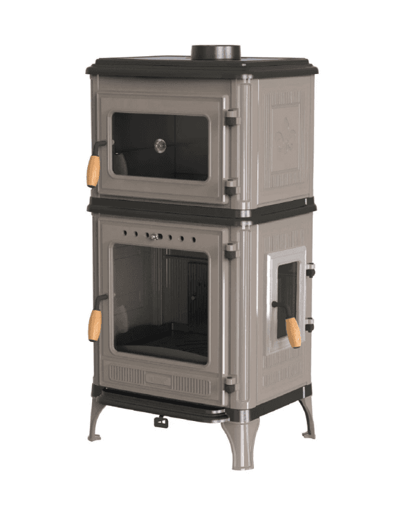 Hoşseven 8010 CK Panoramik Kuzineli Döküm Şömine Soba 7.1 kW Fırınlı Odun Sobası 6