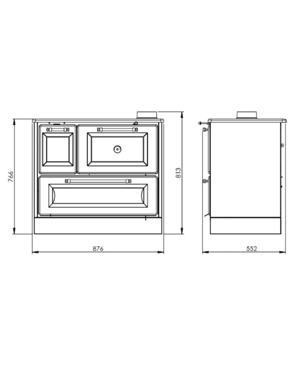 HOŞSEVEN 4012 C DÖKÜM KUZİNELİ ODUN SOBASI 7.8 kW 9