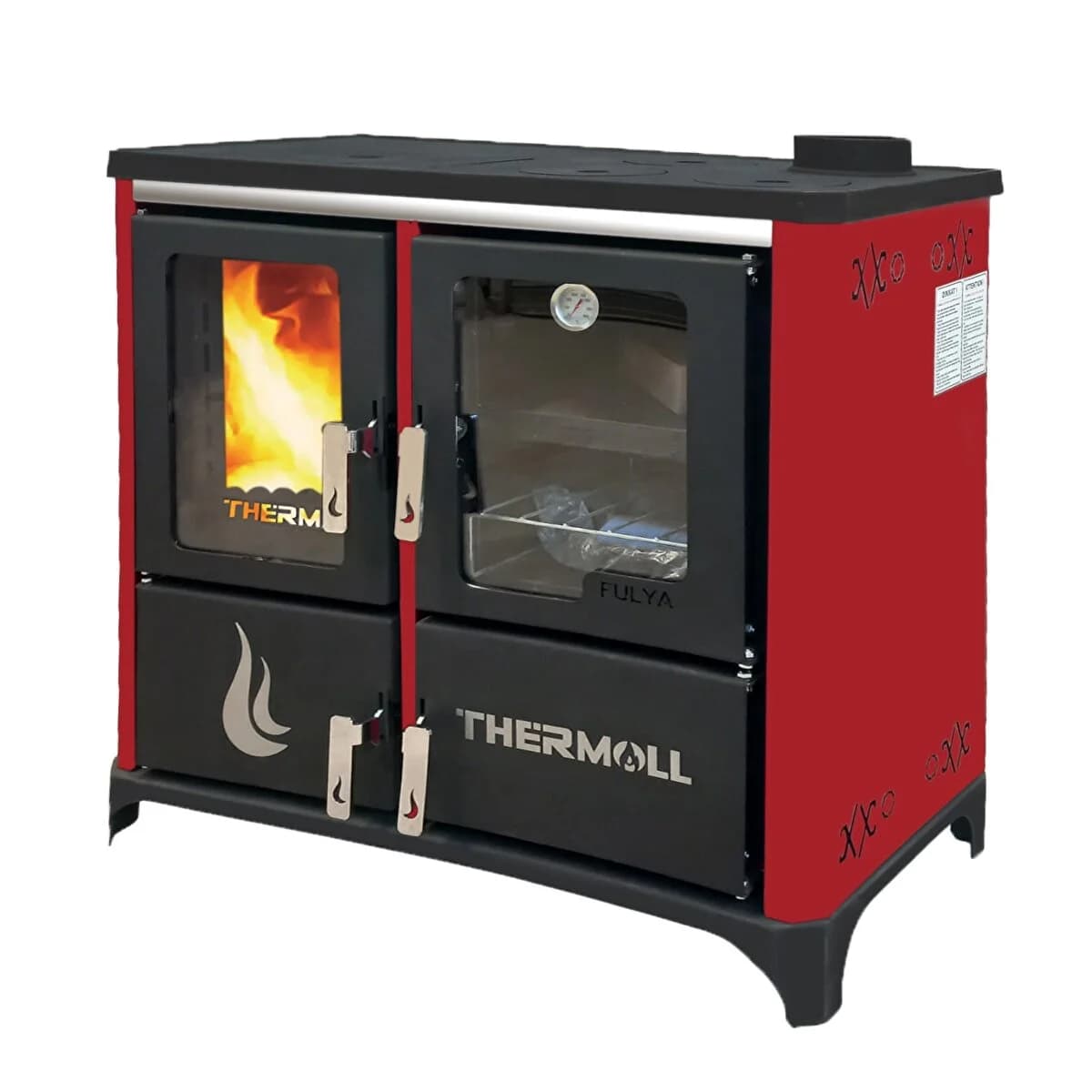 Thermall Fulya Serisi T-25 Yatay Şömine Fırınlı Kalorifer Sobası