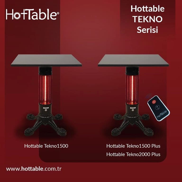 Hottable Tekno Plus Isıtıcılı Masa 2000 Watt U.Kumandalı 5 Kademe Isı Ayarı 3